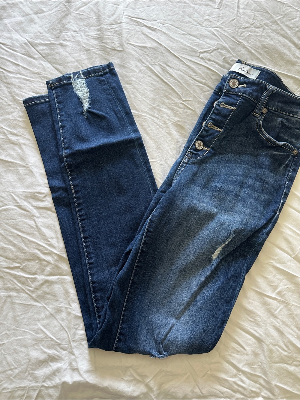 KanCan Dark Blue Distressed Skinny Jeans